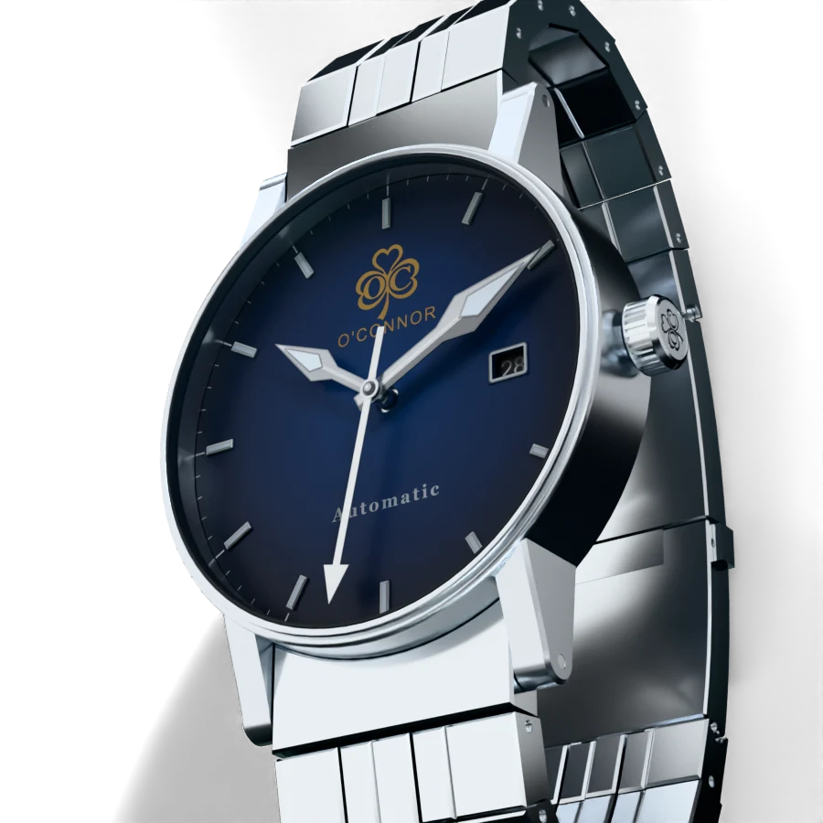 Atlantic Blue case and dial detail